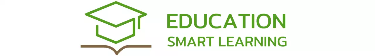 グリーンカラーの学士帽と本のイラストのロゴが入ったスマート学習