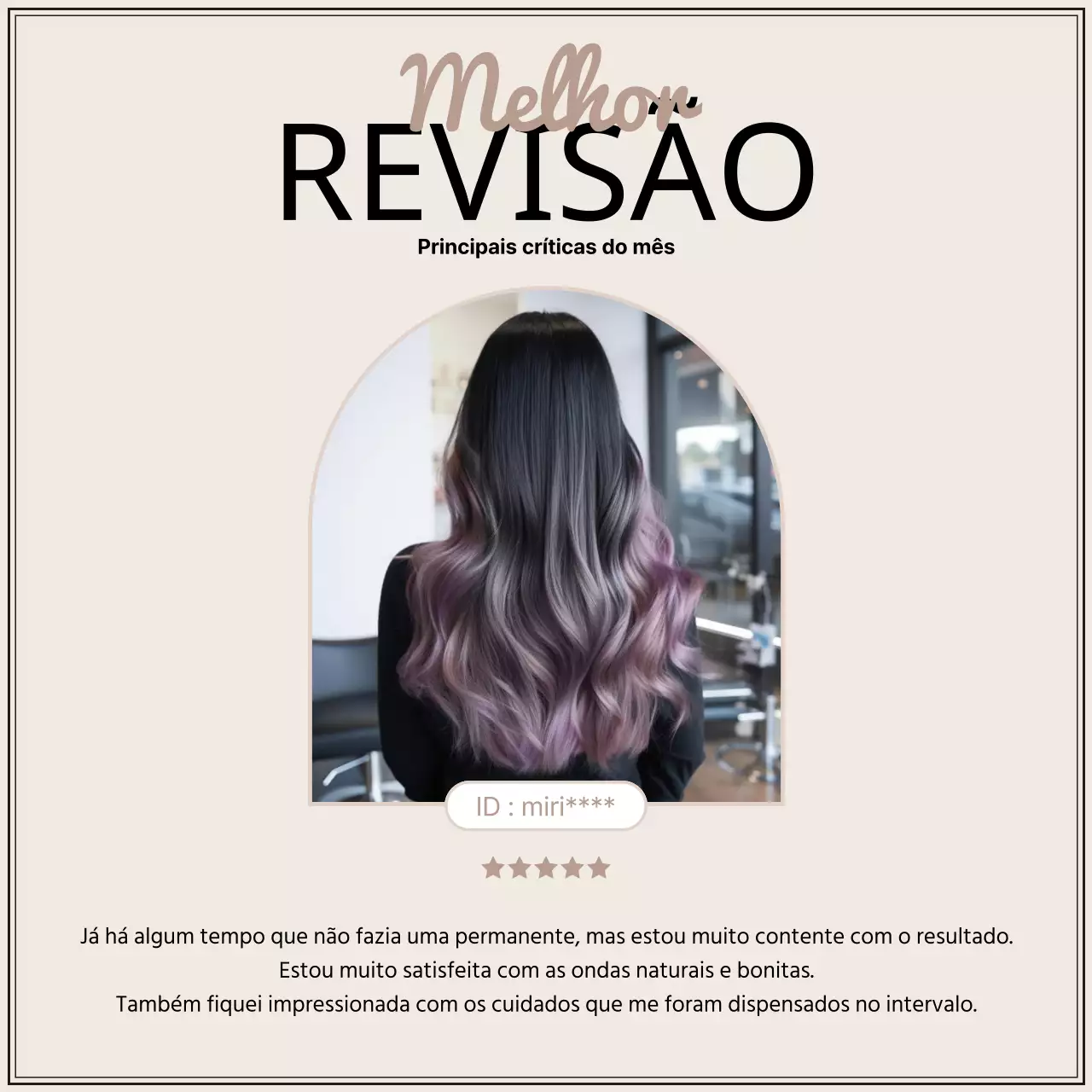 Promover as avaliações simples do salão de cabeleireiro Ivory