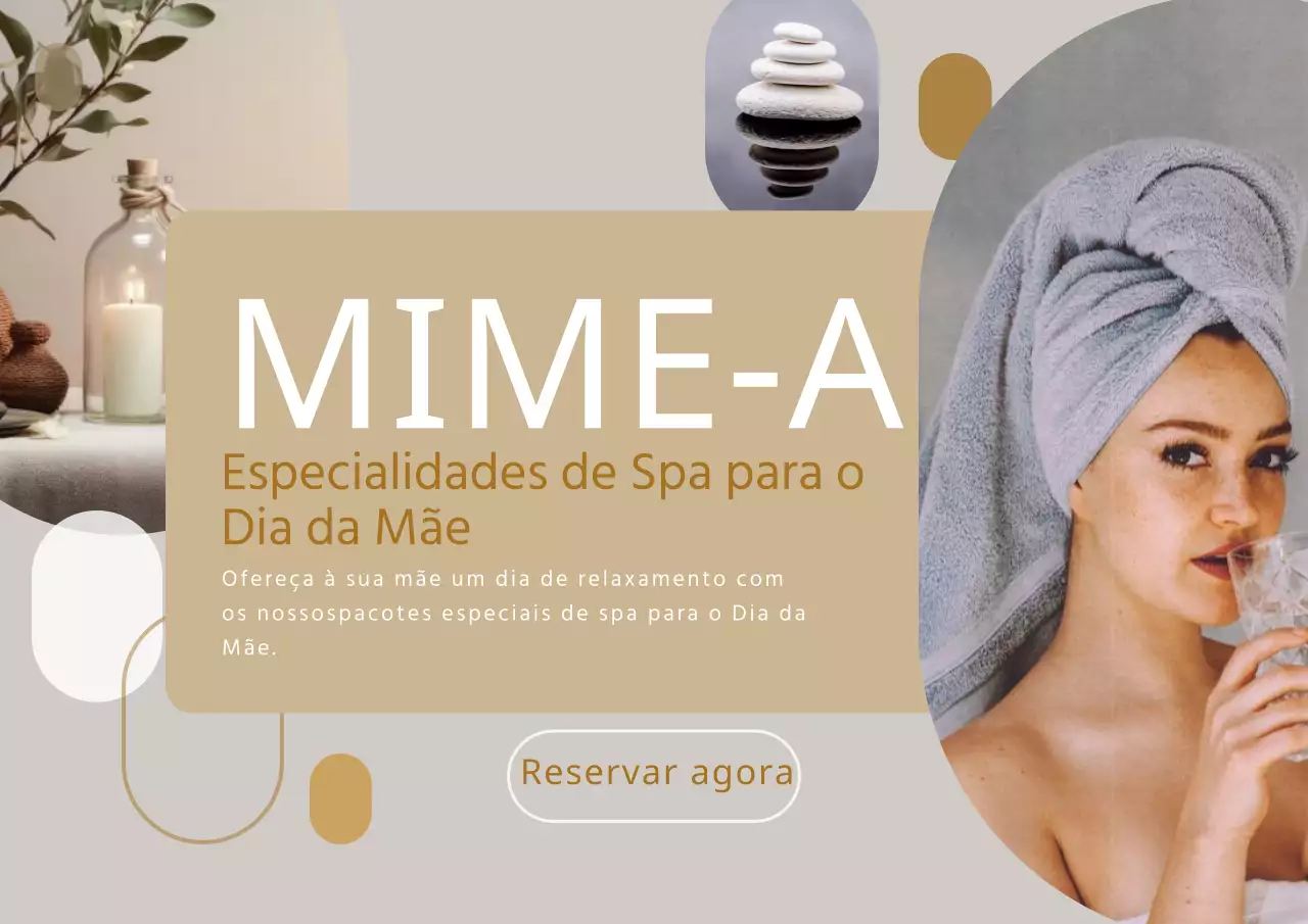 Anúncio do evento de luxo Spa Golden and Grey para o Dia da Mãe