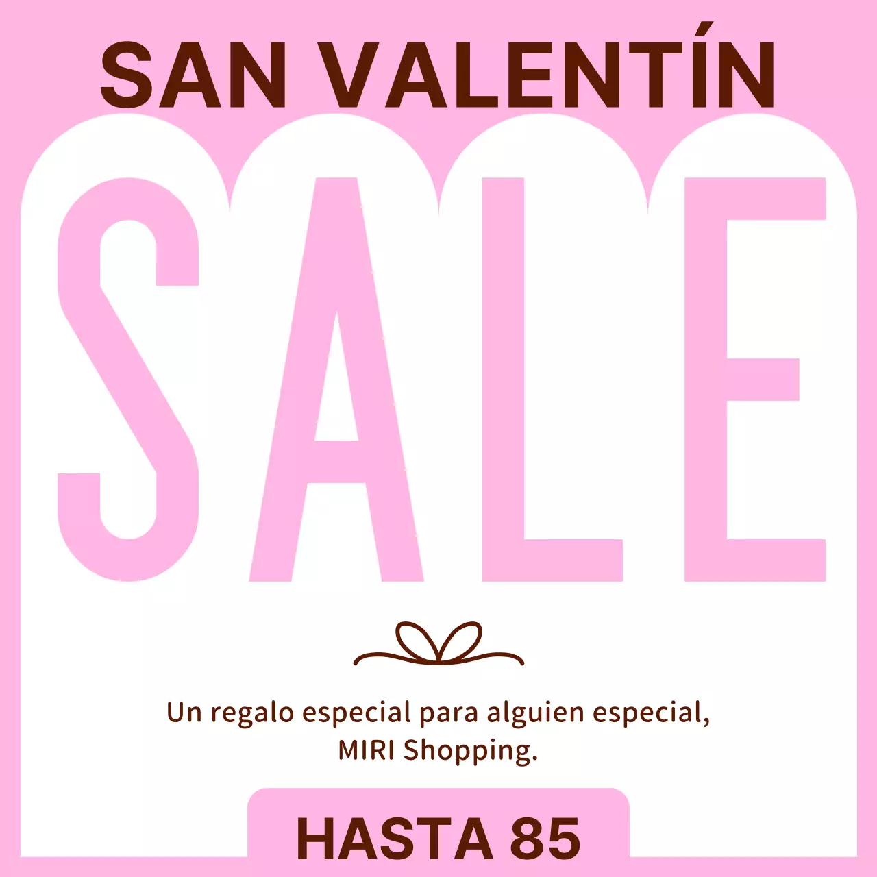 Anuncio de rebajas de San Valentín rosa y minimalista