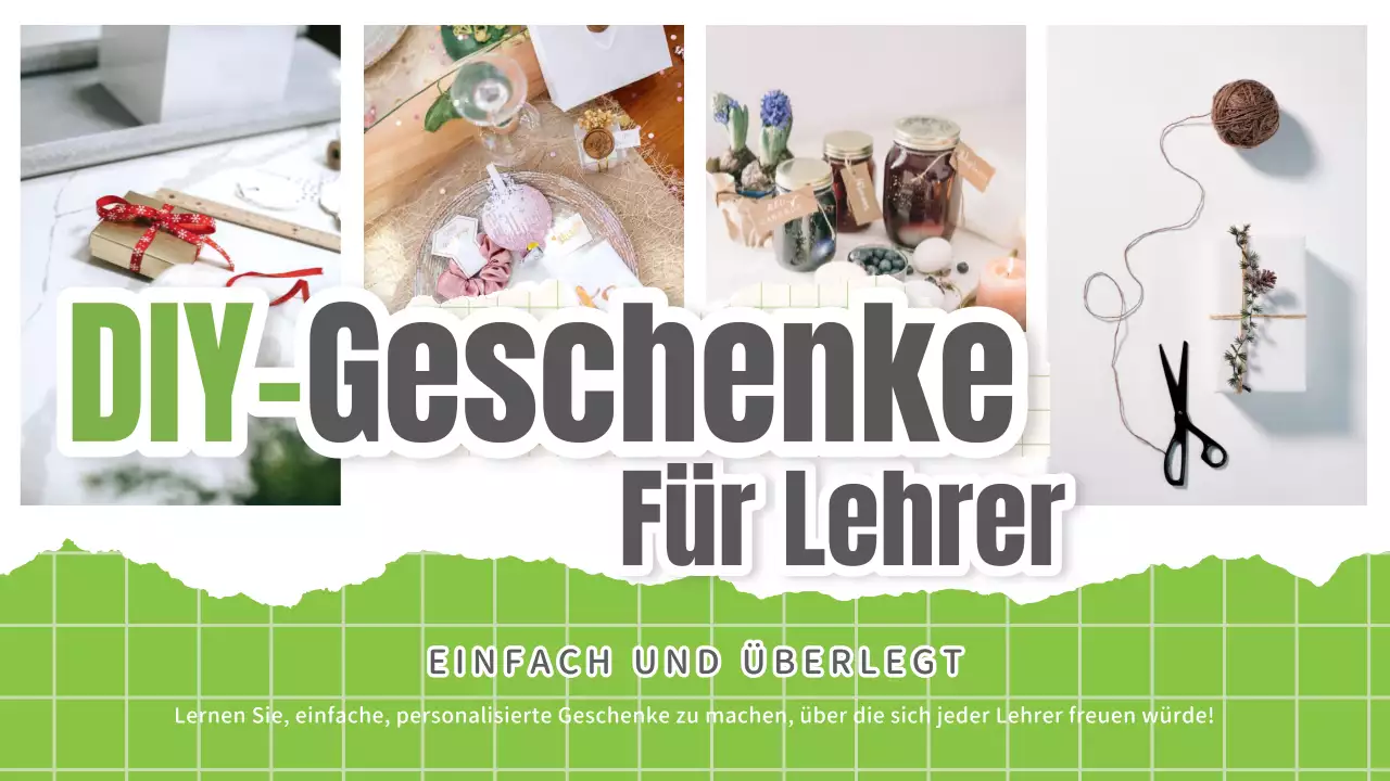 Grüner und weißer Trendy DIY Geschenke für Lehrer Guide