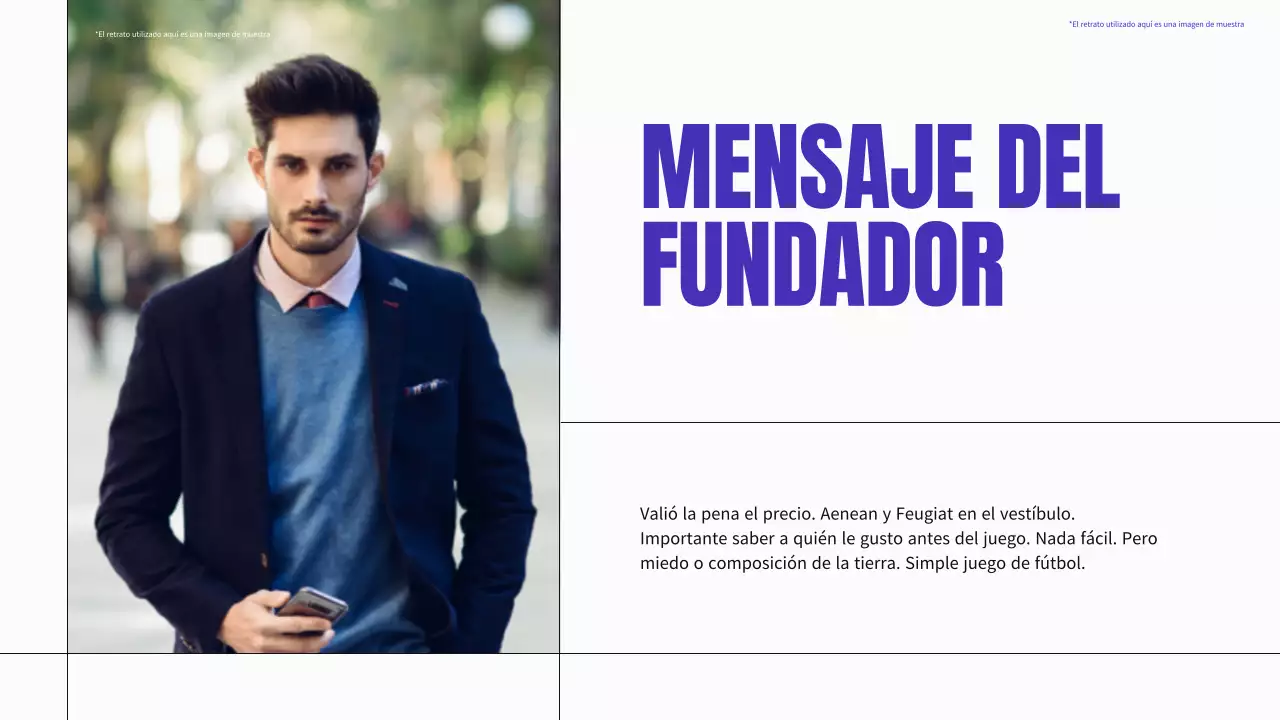 Material de perfil empresarial moderno en azul y neón