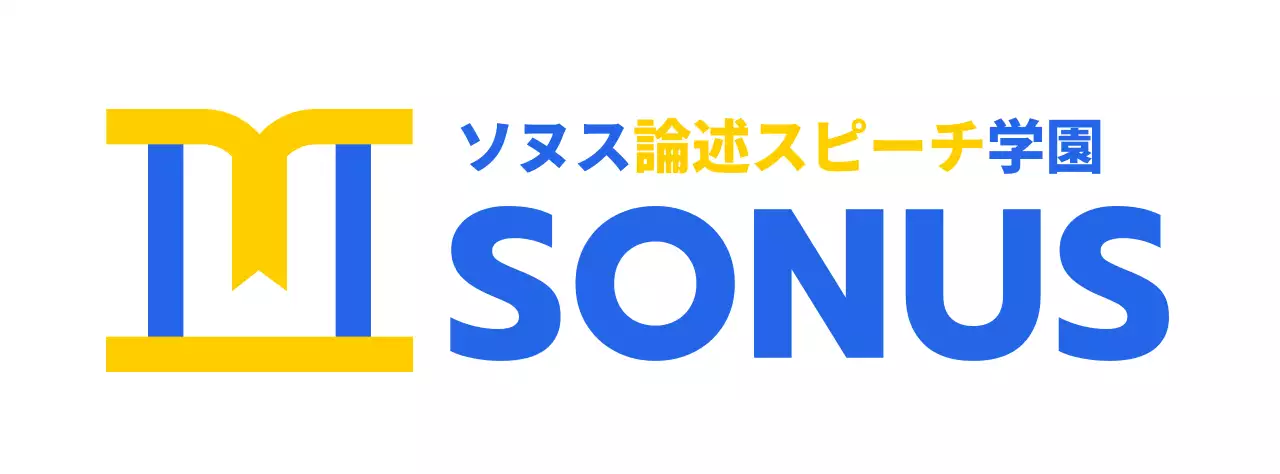 壇上をイメージしたアイコンがあるスピーチ学院のカラーデザイン