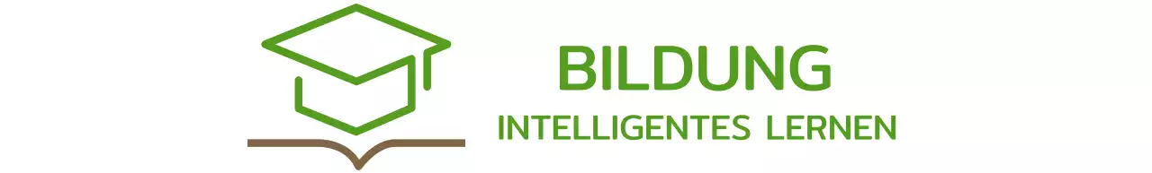 Smart Learning mit grüner Bachelor-Mütze und Buchillustrations-Logo