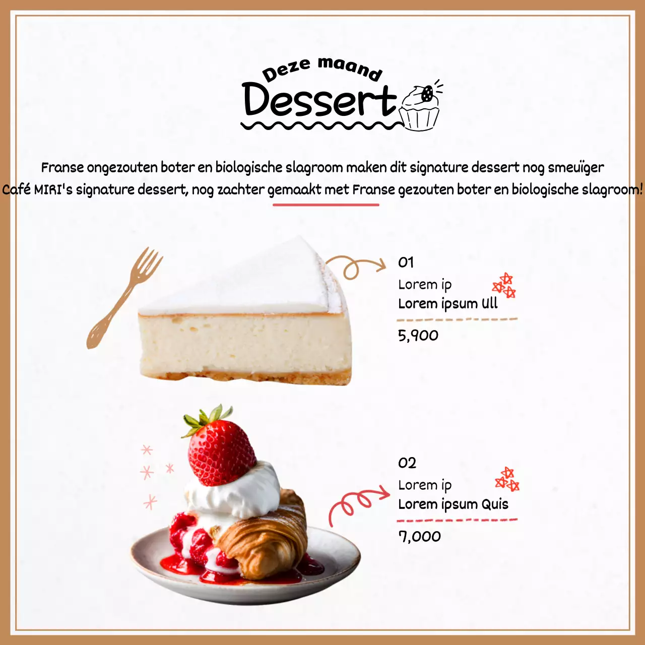 Bruine, gezellige café-aankondigingen