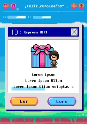 Deseos de cumpleaños de estilo retro en azul claro y rosa