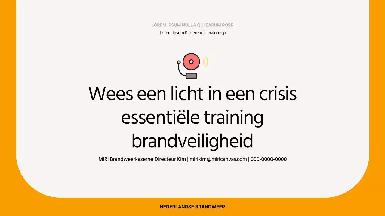 Eenvoudig, geel trainingsmateriaal voor brandveiligheid