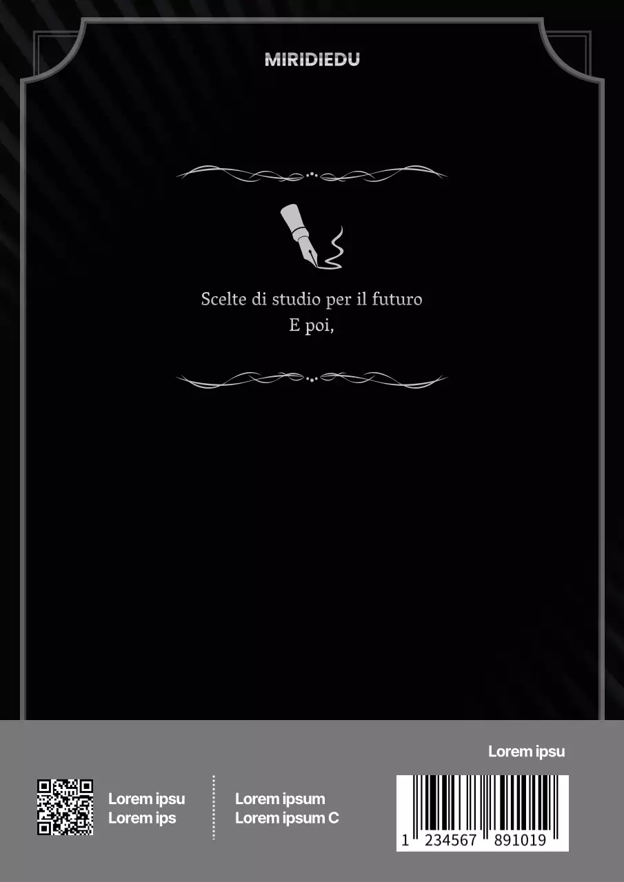 Copertina posteriore predefinita in nero e grigio