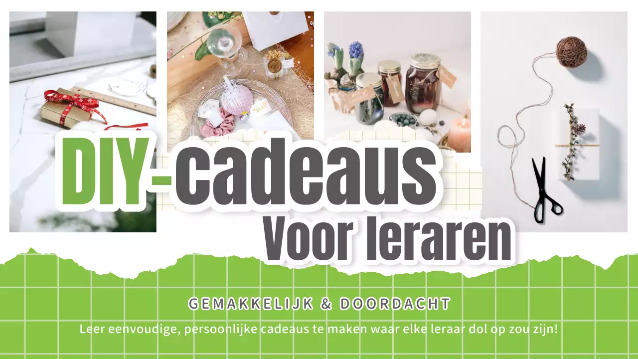 Gids met trendy groene en witte DIY-cadeaus voor leraren