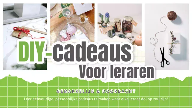 Gids met trendy groene en witte DIY-cadeaus voor leraren