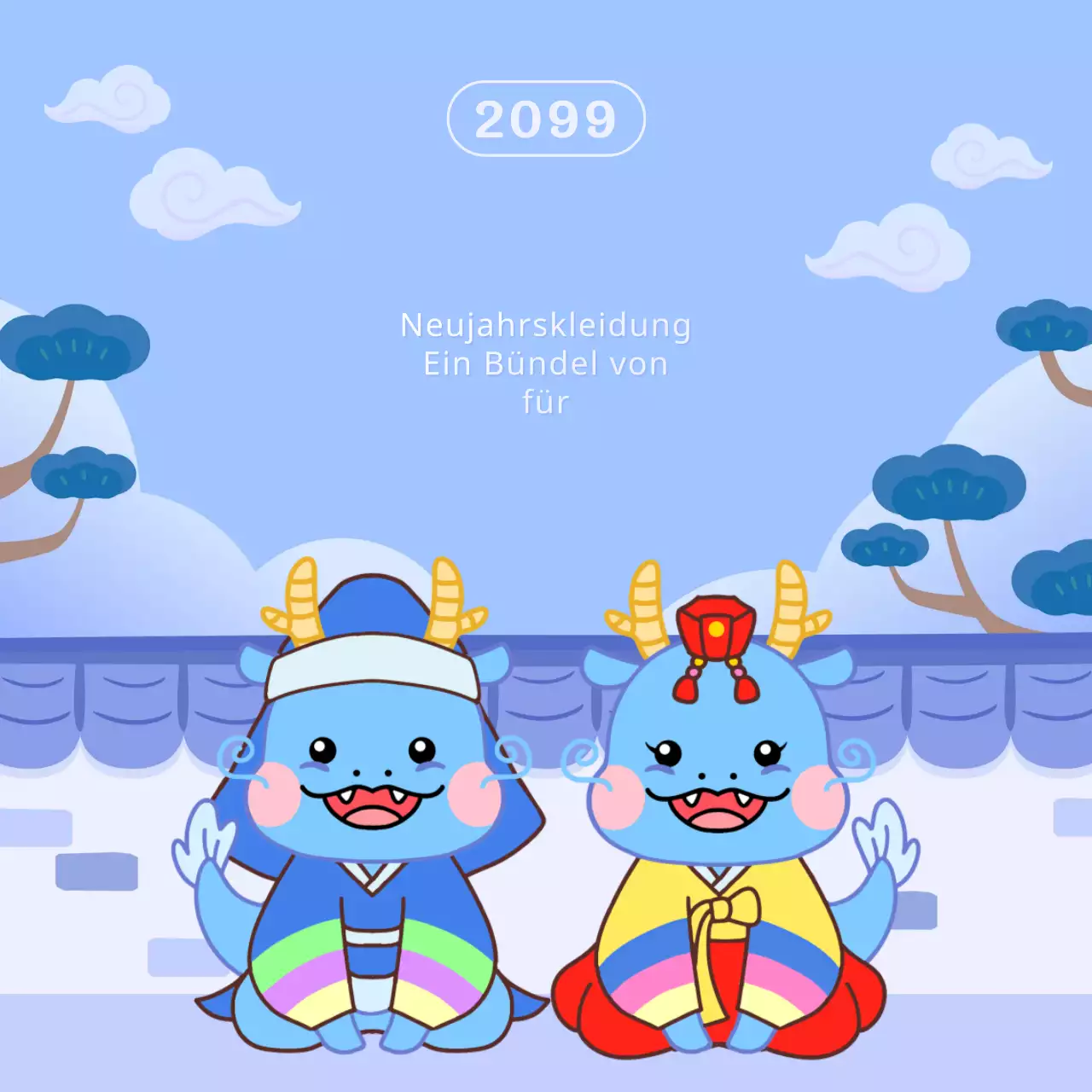 Eine hübsche blaue und hellblaue Urlaubsankündigung