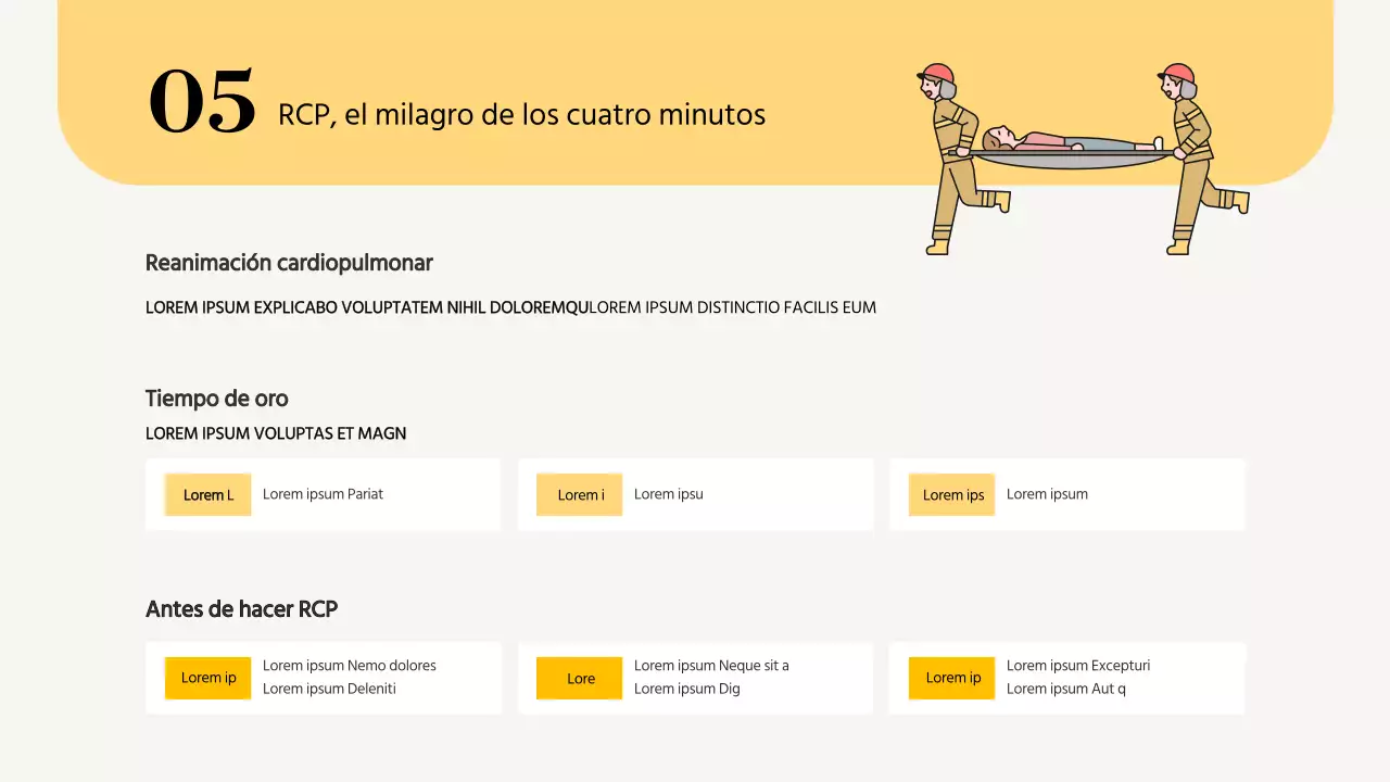 Material sencillo y amarillo para la formación en seguridad contra incendios