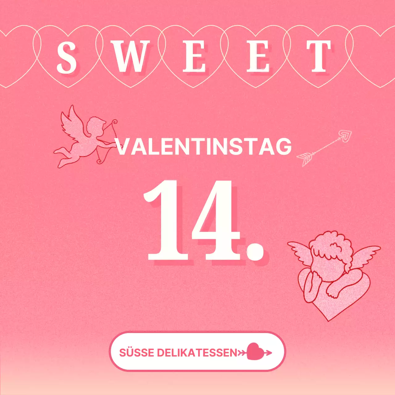 Werben Sie für ein modernes Retro-Valentins-Event in Pink und Mint