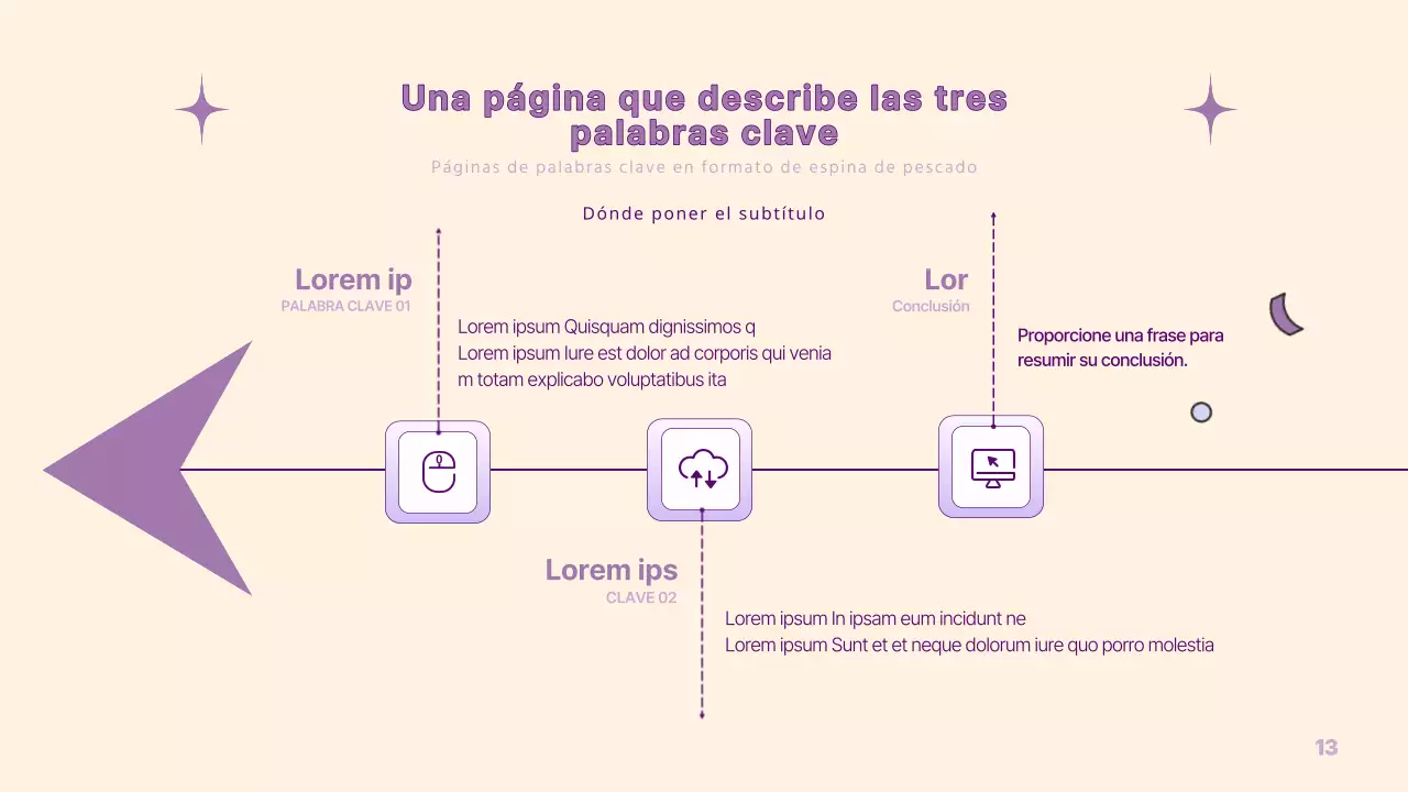 Una sencilla presentación PM en amarillo y morado