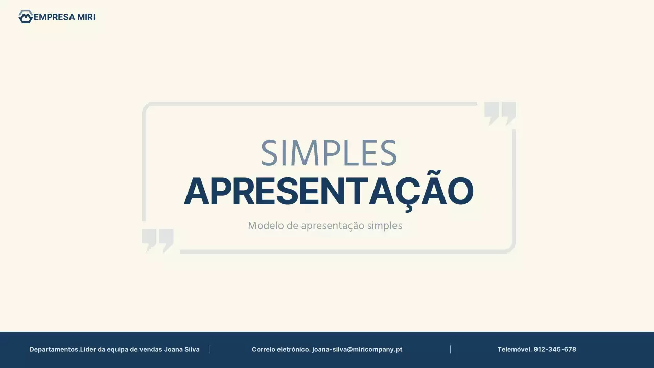 Relatório de apresentação simples em azul claro e azul marinho