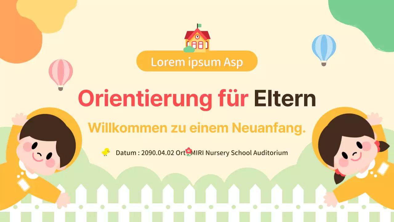 Orientierungspräsentation für die gelbe Kindertagesstätte