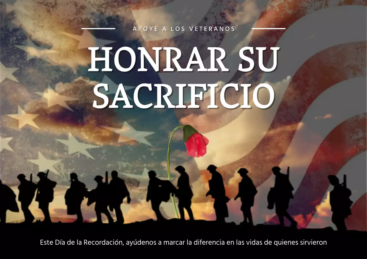 Clásico rojo y azul de apoyo a los veteranos Publicidad