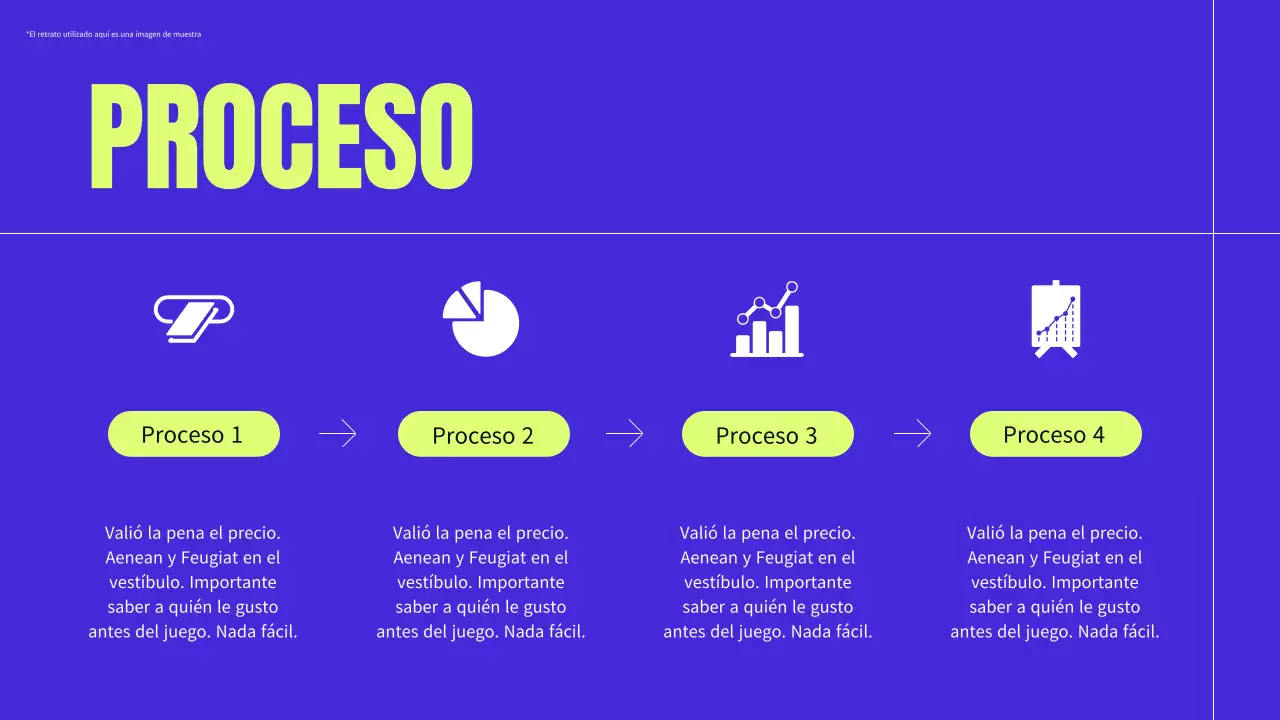 Material de perfil empresarial moderno en azul y neón