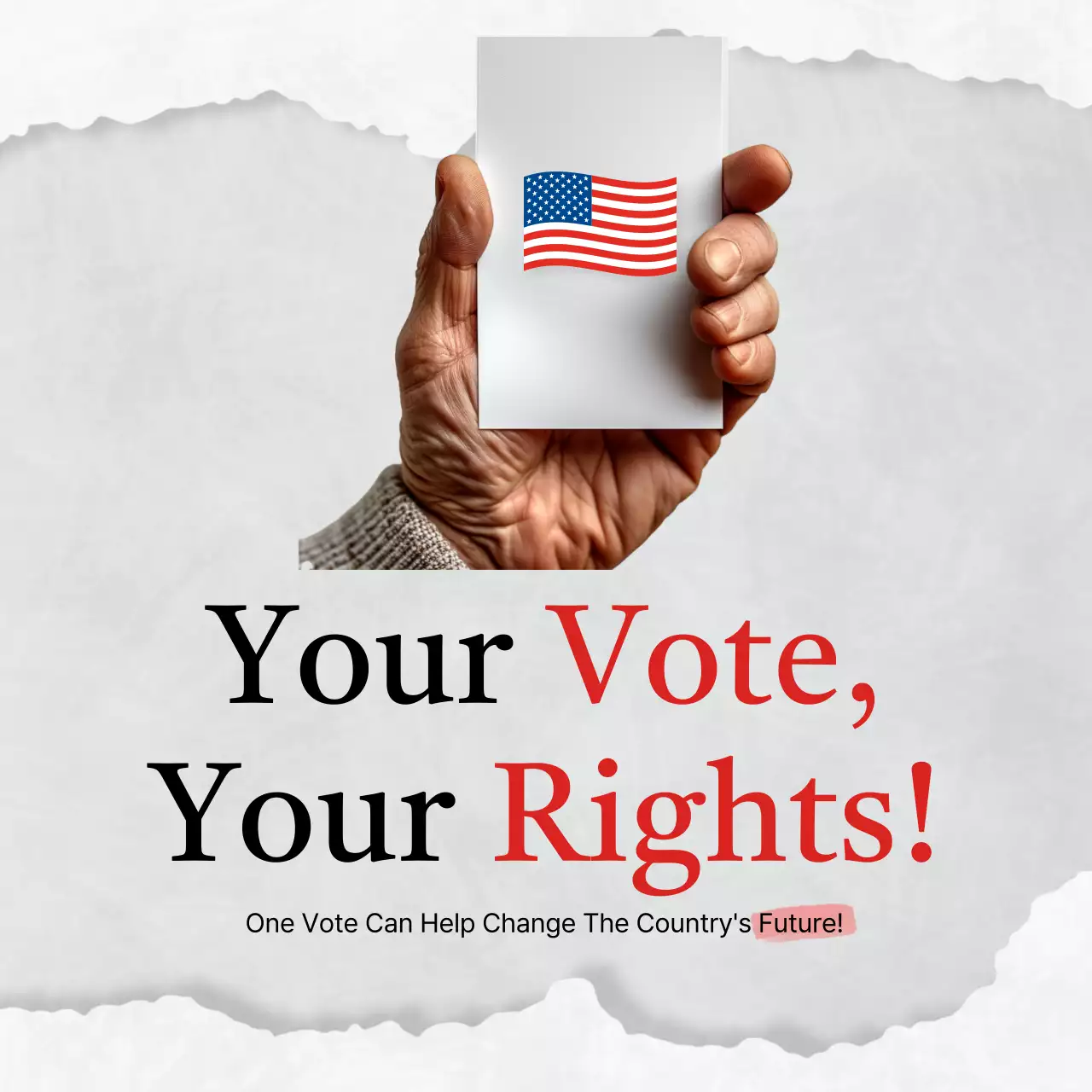 White Minimal Voting Announcement Social Media Post