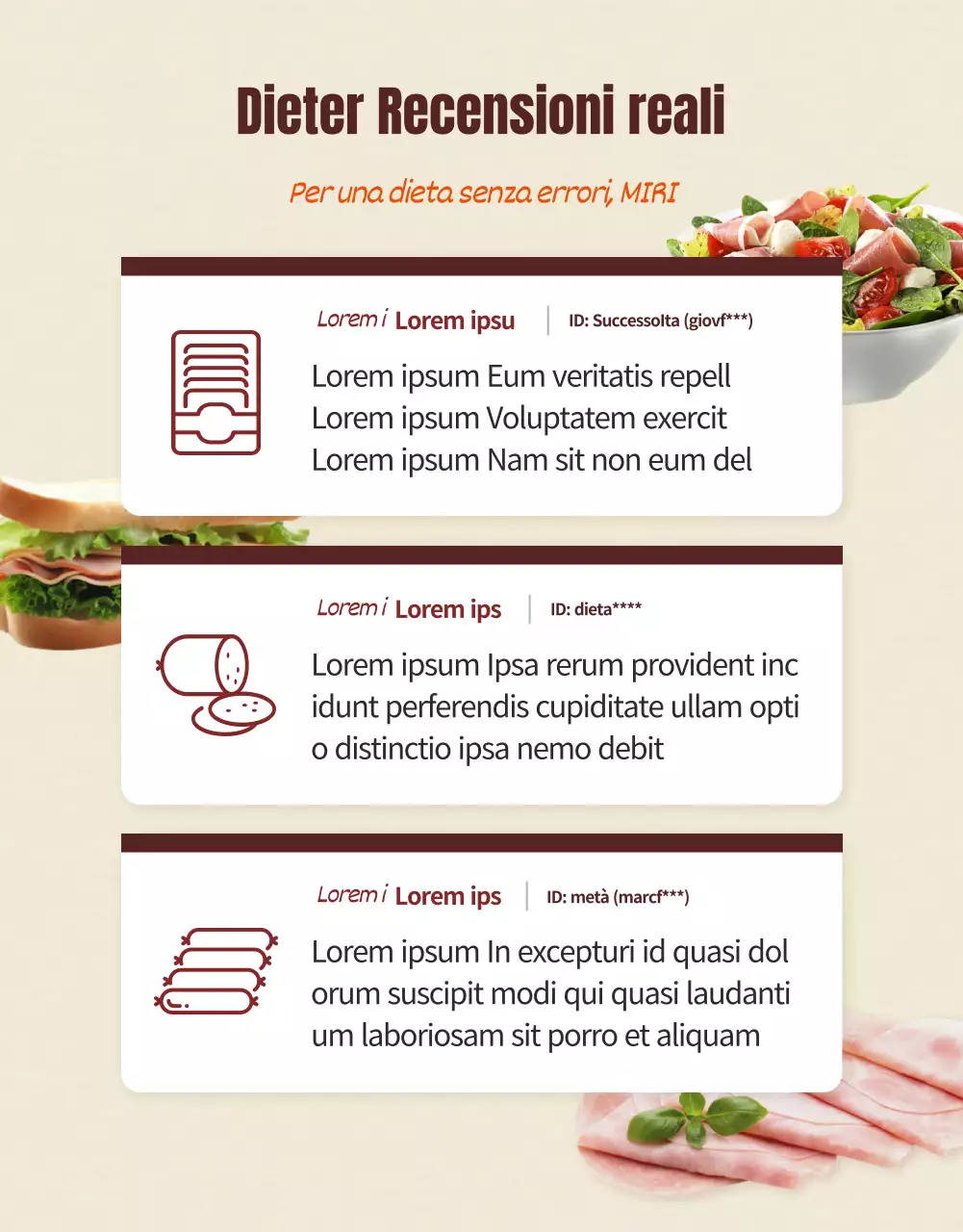 Promuovere una dieta semplice Petto di pollo in marrone e beige