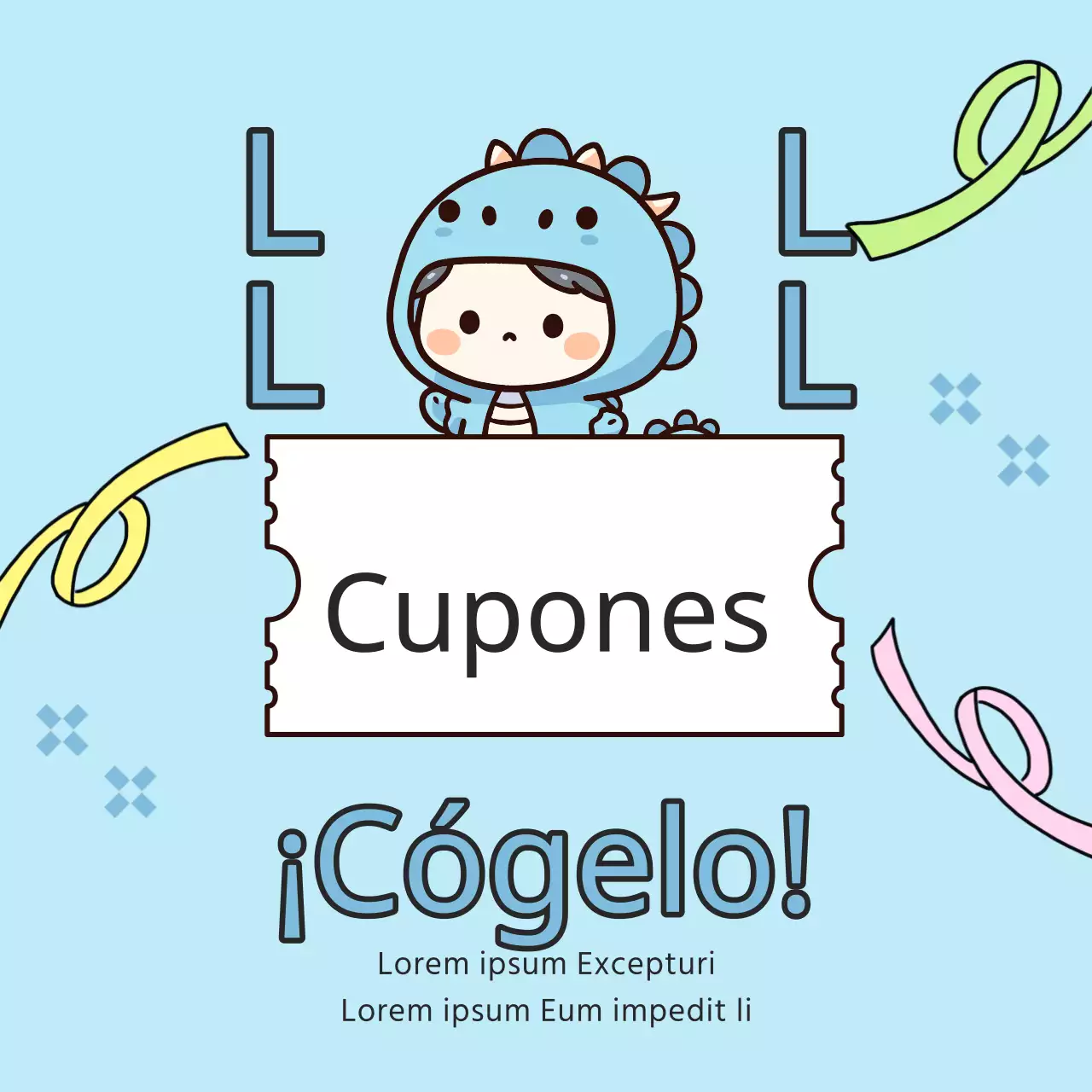 Un bonito anuncio de rebajas del Año Nuevo Lunar en azul y amarillo