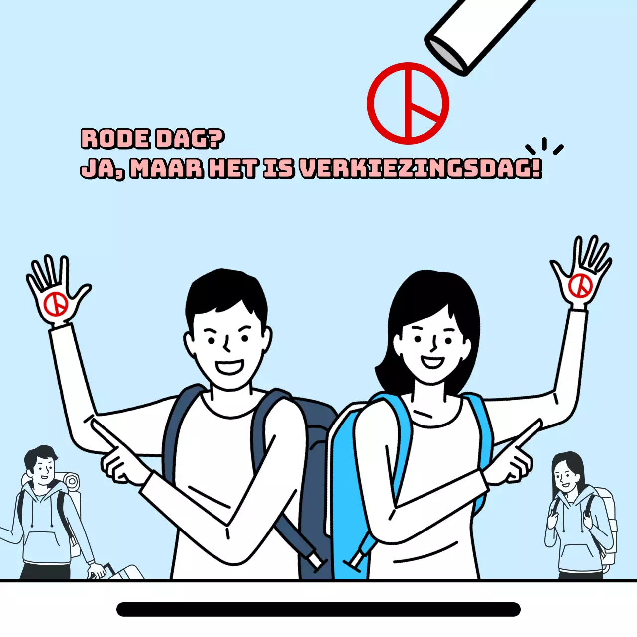 Stemmen promoten met eenvoudig rood en lichtblauw