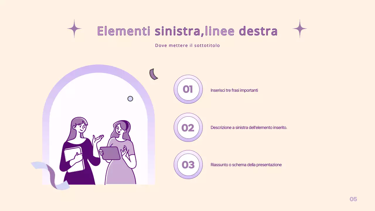 Una semplice presentazione PM in giallo e viola