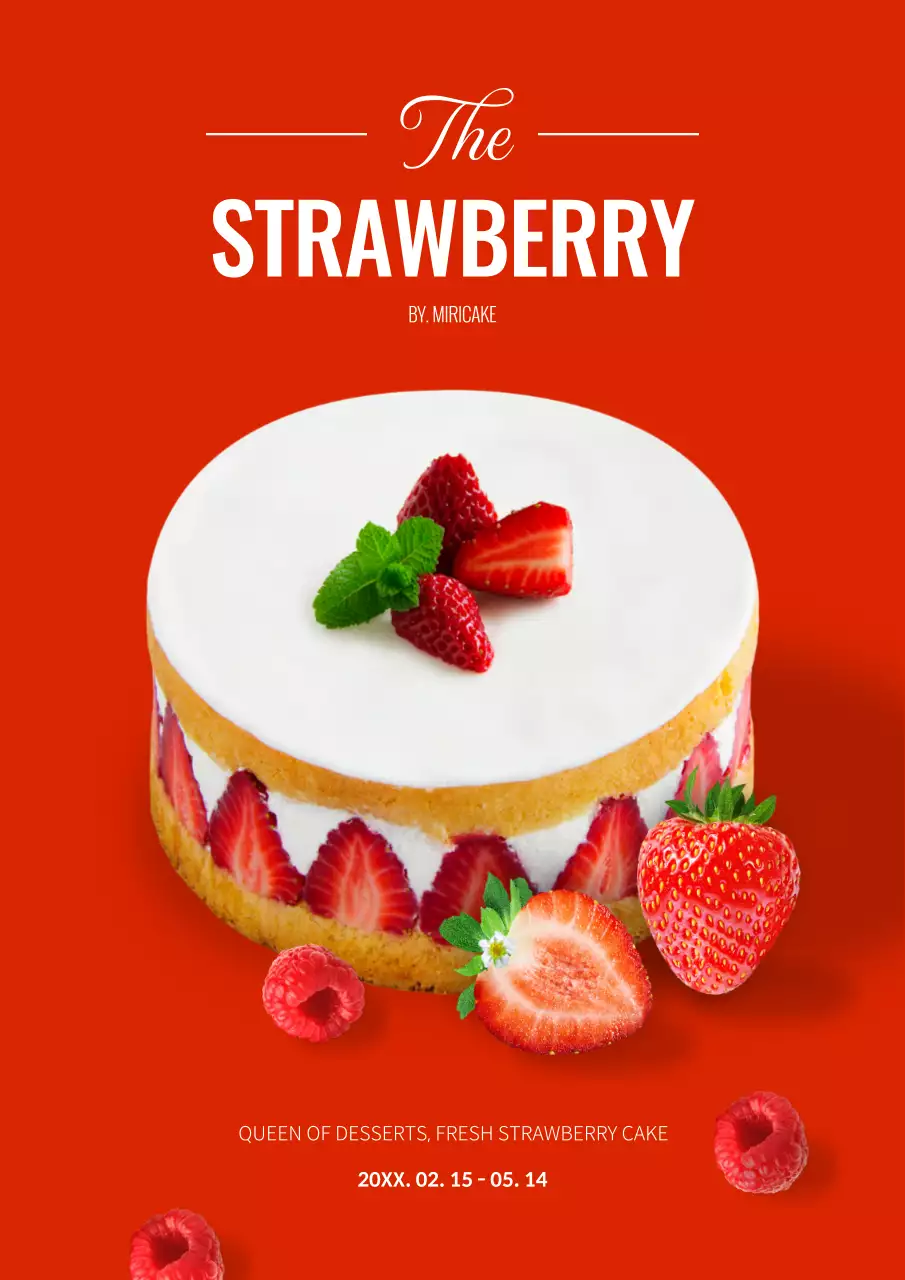 Red Modern Dessert Promotion Poster