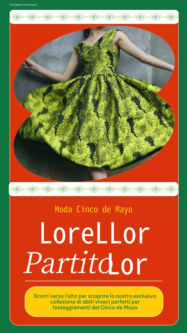 Vendita di moda arancione e verde kitsch Cinco de Mayo Pubblicità