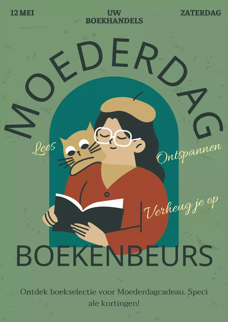 Promoot een vintage Moederdag boekenbeurs in kaki