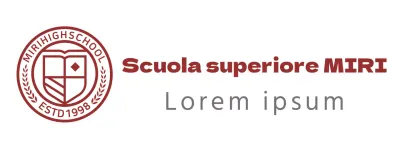 Logo della scuola superiore sotto forma di simbolo circolare dell'istruzione in bordeaux