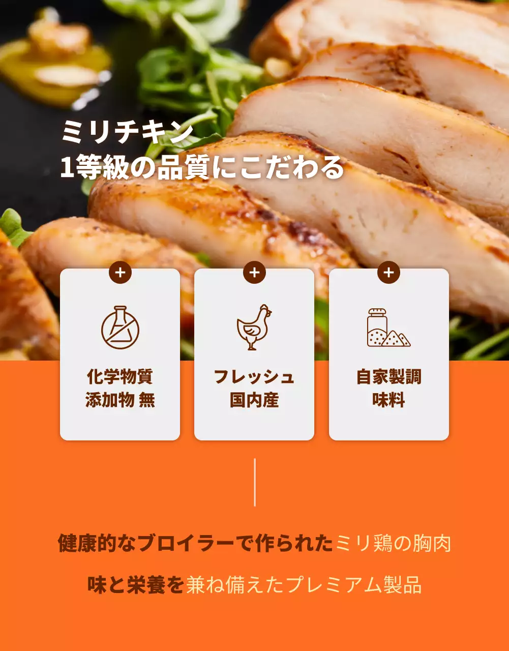 オレンジ モダン 食品 ポスター 詳細ページ