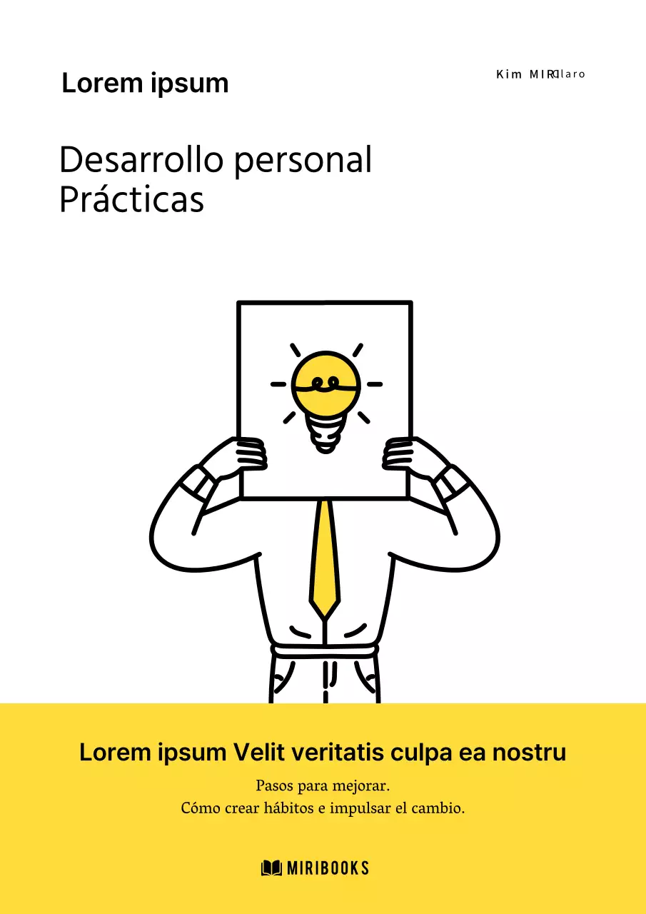 Portada de libro de autoayuda amarillo sencillo