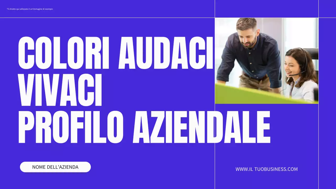 Materiale per il profilo aziendale moderno, blu e neon