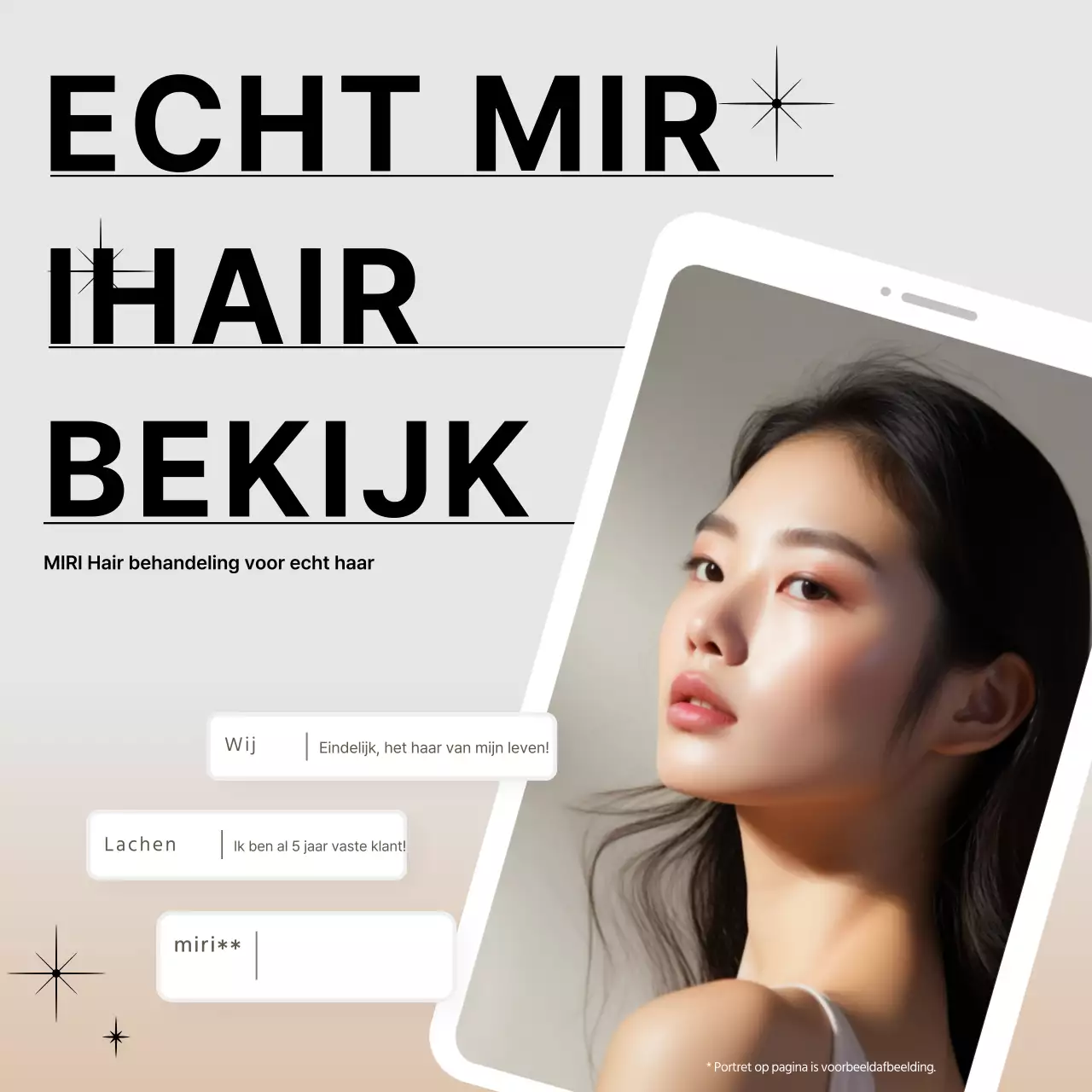 Een review promoten van een moderne kapsalon in grijs en oranje