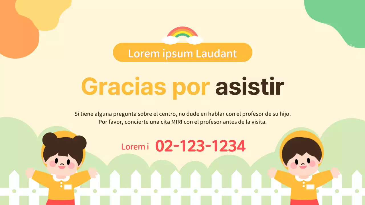 Presentación de orientación para la guardería amarilla