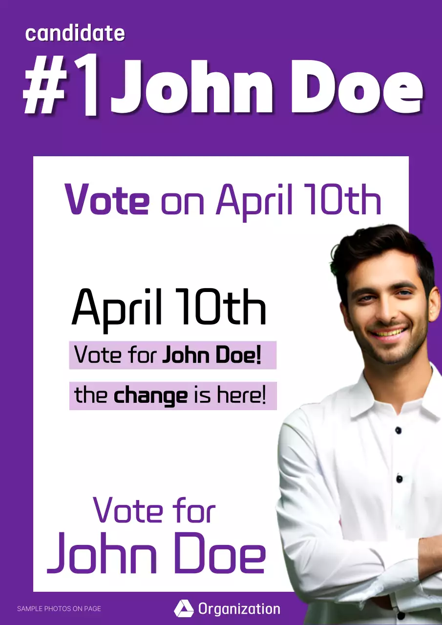 Purple Modern Election Promotion Poster