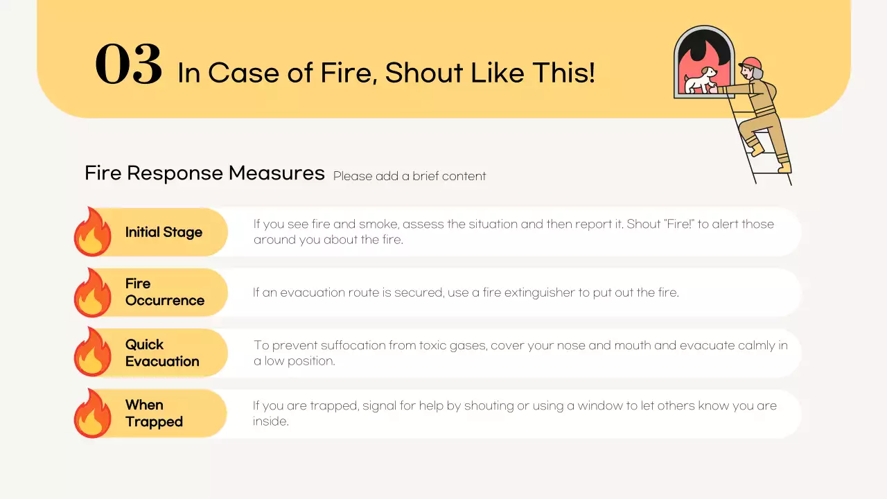Yellow Professional Fire Guide Presentation