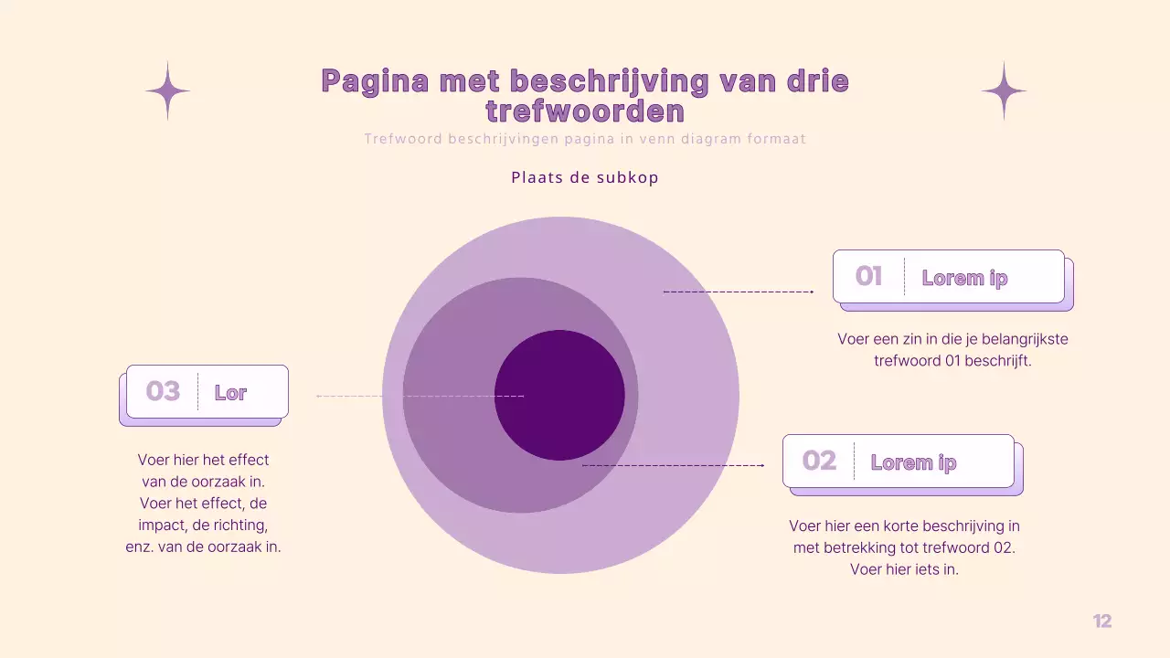 Een eenvoudige PM-presentatie in geel en paars