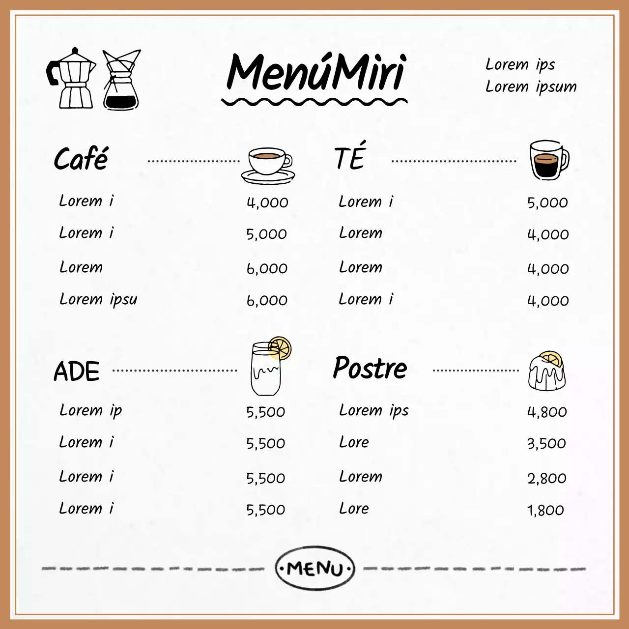 Anuncios de cafés marrones y acogedores