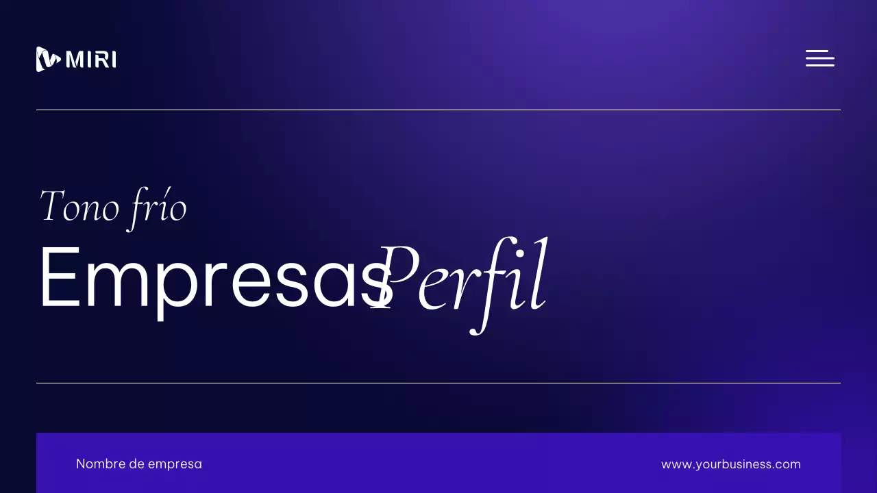 Material de perfil empresarial moderno y profesional en morado y blanco