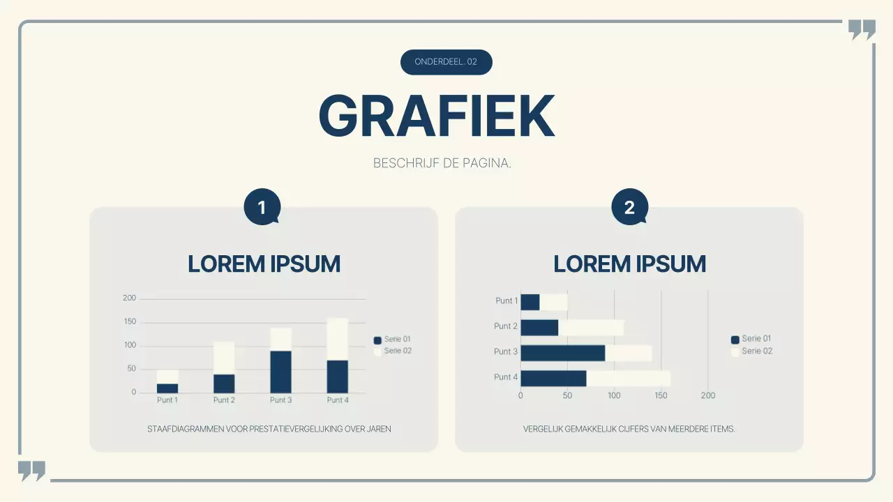 Eenvoudig presentatierapport in lichtblauw en marineblauw