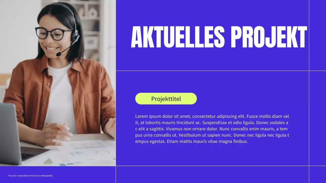 Blaues und neonfarbenes modernes Business-Profilmaterial