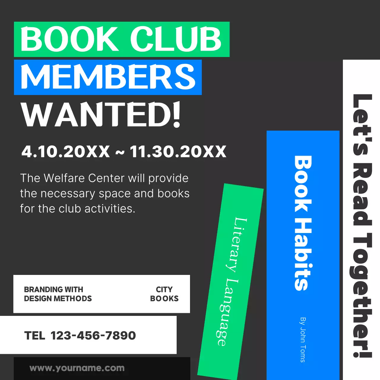Black Modern Book Recruitment Social Media Post