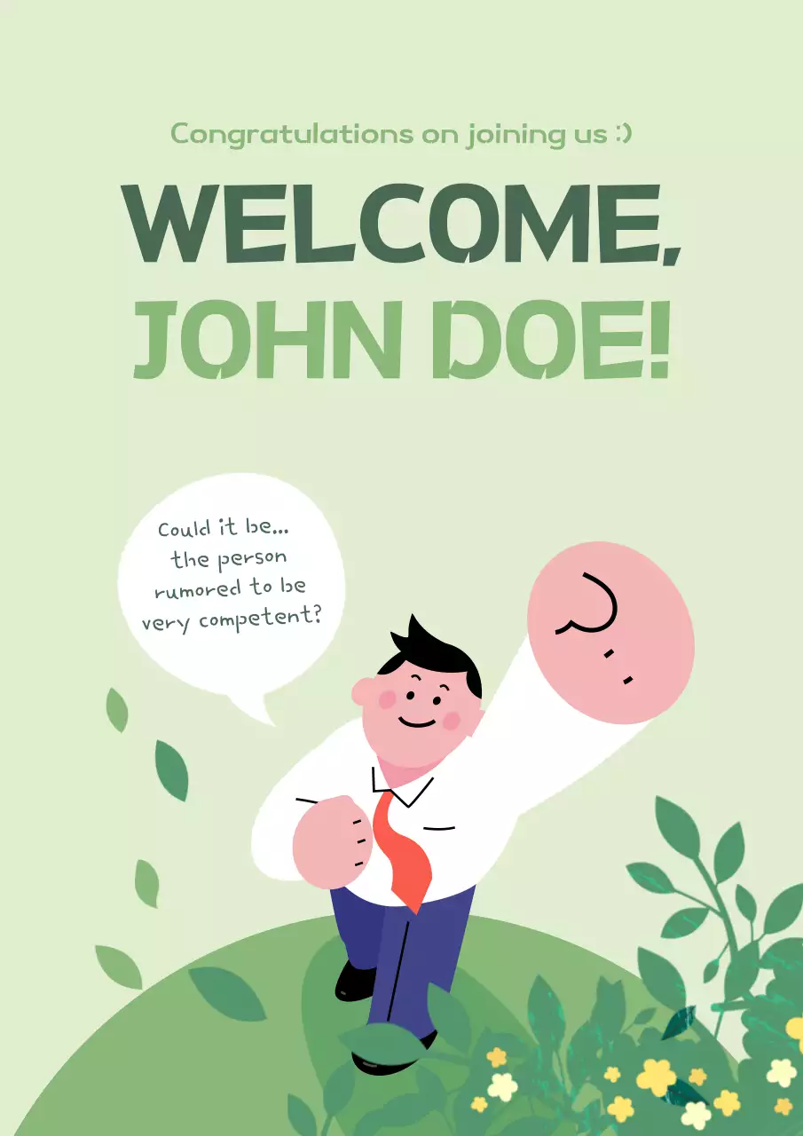 Green Minimal Welcome Announcement Poster