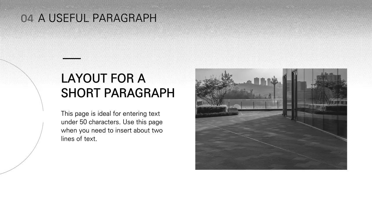 A simple black and white layout variation presentation