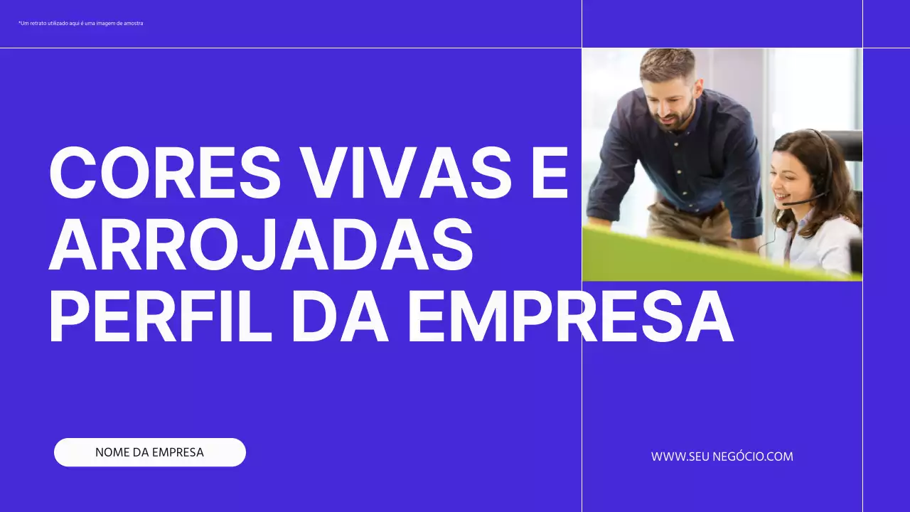 Material de perfil empresarial moderno azul e néon