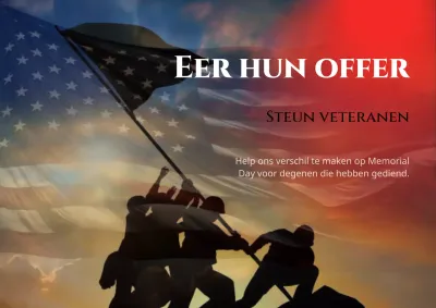 Een klassieke Amerikaanse Memorial Day aankondiging in rood en blauw