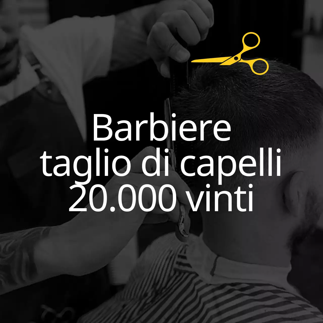 Promuovere un moderno barbiere in bianco e nero