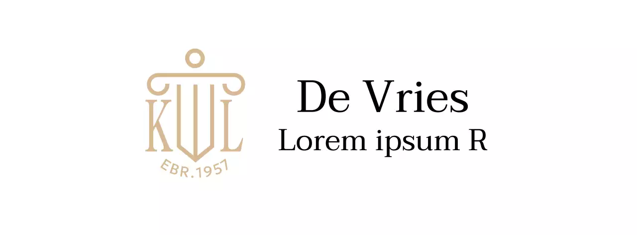 Een advocatenkantoor met klasse met een goud geïllustreerd logo